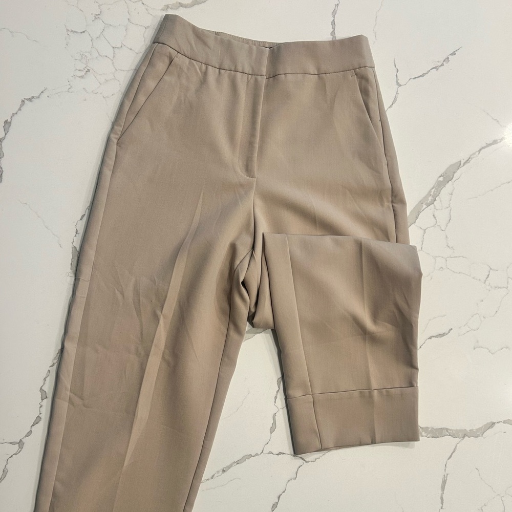 Beige Tailored Trousers
